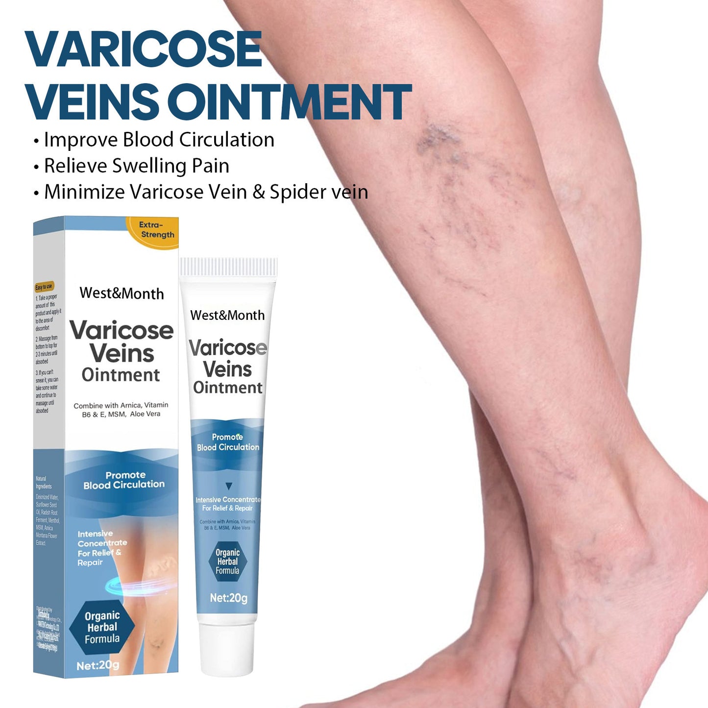 Leg Massage Relieve Leg Earthworm Leg Swelling Vein Repairing Cream