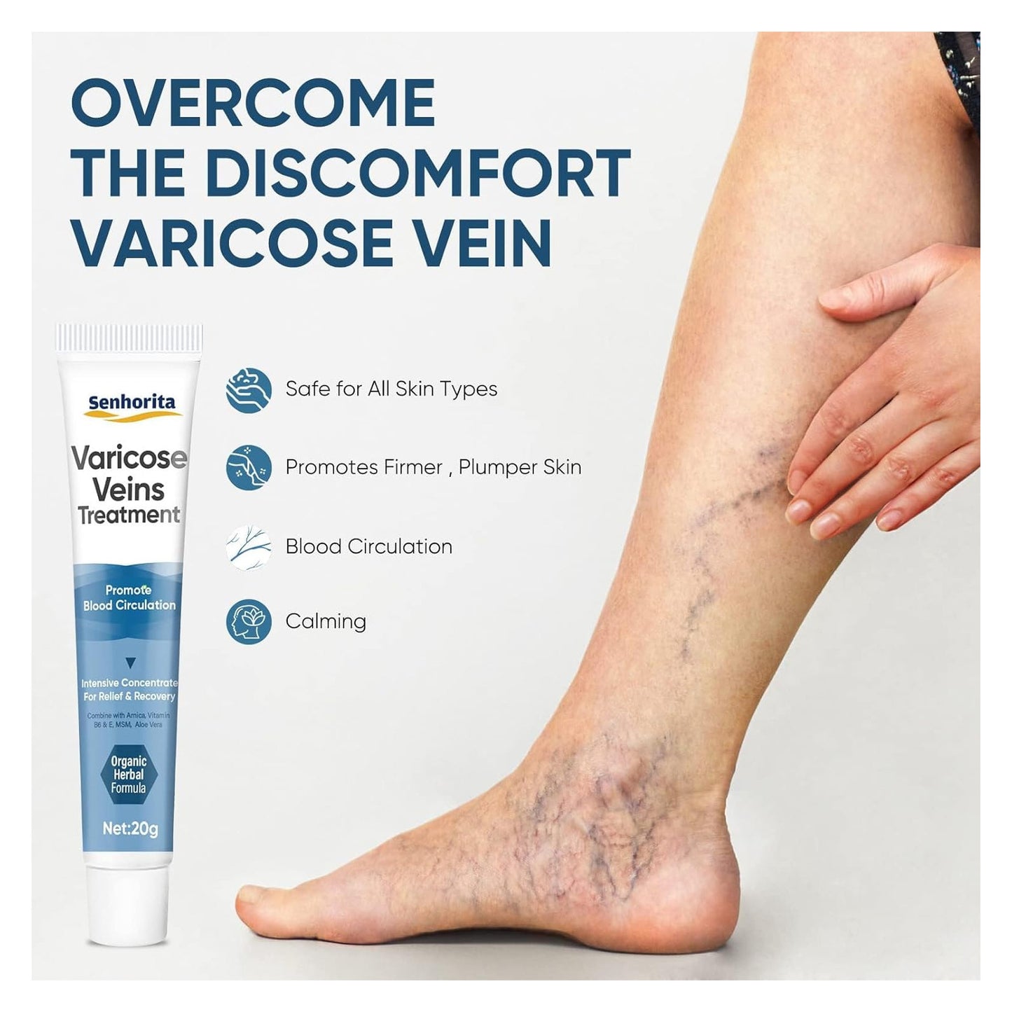 Leg Massage Relieve Leg Earthworm Leg Swelling Vein Repairing Cream