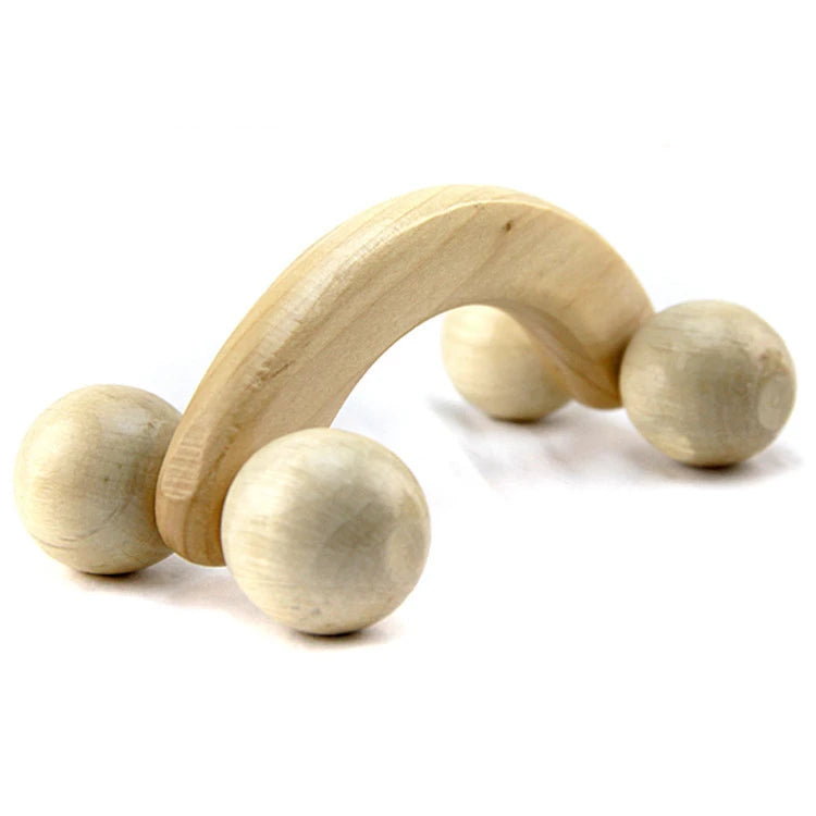 Wooden Handheld Body Roller Massager Arm Leg Back Foot Hand Neck Shoulder Muscle Pain Relief Massage Tool