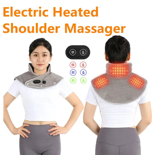 Neck Heating Pad Wrap Heated Shoulder Massager USB Electric Cervical Relieve Pain Relief Back Brace Compress Tool Fatig Warming