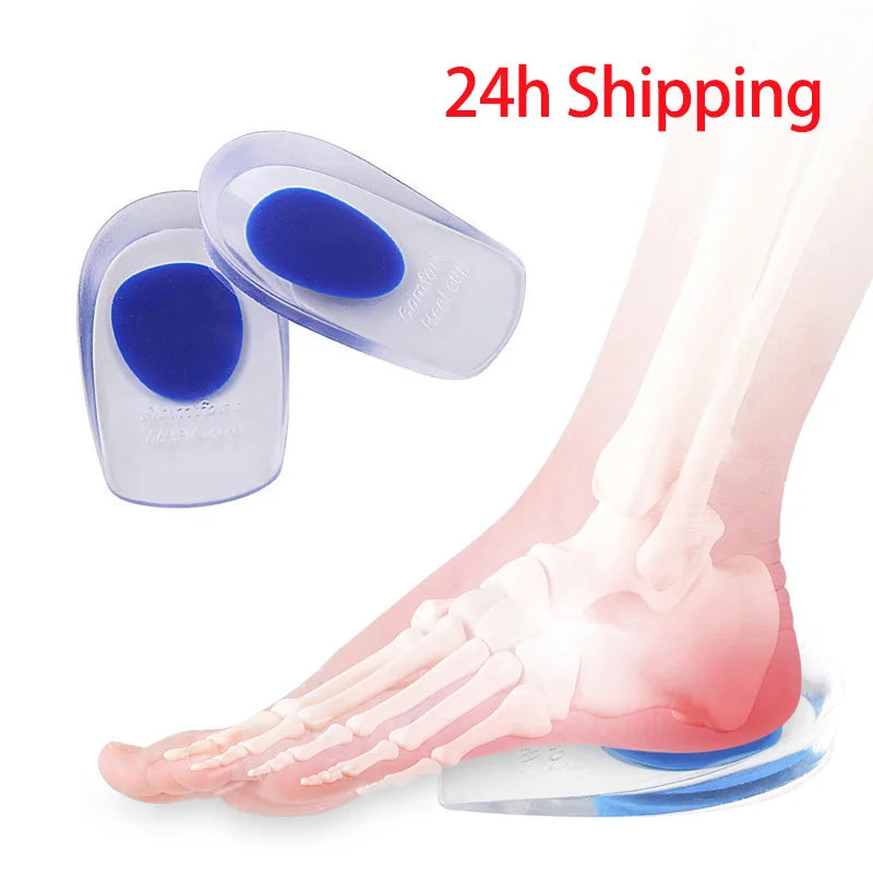 2Pcs Silicone Heel Pads Plantar Fasciitis Man  Heel Spur  Silicone Gel Heel Cups Heel Pain Heel For Shoes Foot Silicone Foot Pad