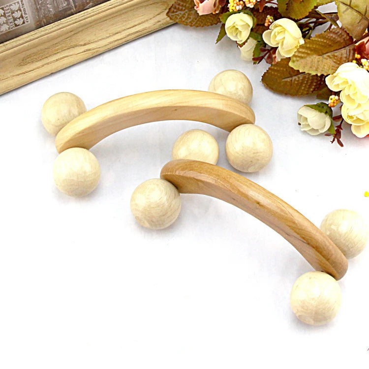 Wooden Handheld Body Roller Massager Arm Leg Back Foot Hand Neck Shoulder Muscle Pain Relief Massage Tool