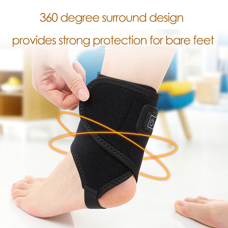 Ankle Protection Strap for Autumn and Winter Warmth Black Adjustable Heating Strap Lightweight and portable